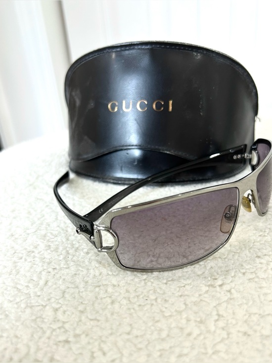 Gucci Accessories - Vintage Gucci Shield Sunglasses Gray Silver FOR REPAIR